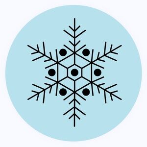 30 STICKERS - 2” ROUND - SNOWFLAKE
